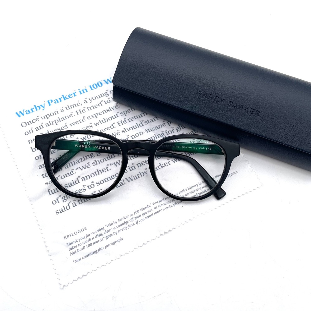 Warby Parker Percey W 101 Eyeglasses Women Black Good Round Keyhole Bridge